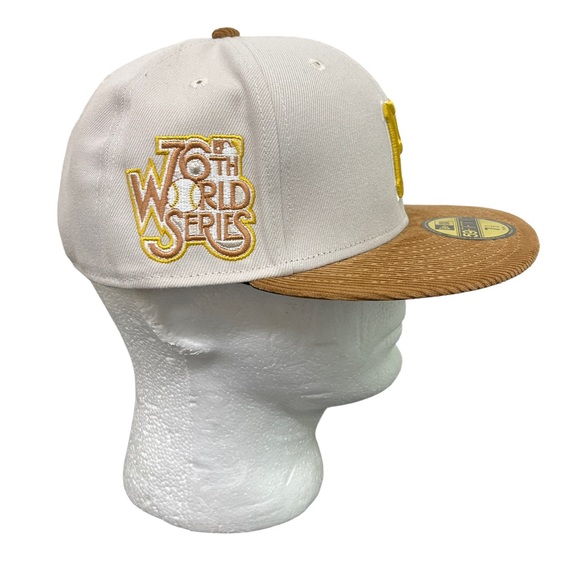 New Era 59Fifty Fall Corduroy Pirates 1976 World Series Hat Green Bottom 7 3/8 - Picture 2 of 5
